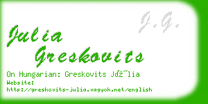 julia greskovits business card